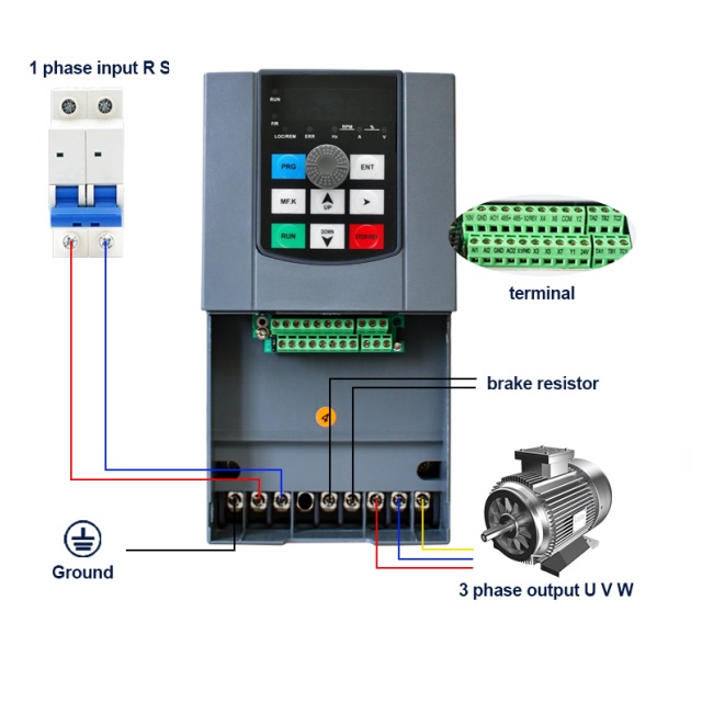 Variable Frequency Drive VFD Inverter&Converter 380V 75KW 95KW 110KW Input 3 Phases to Output 3 Phases