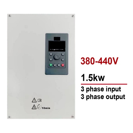 Variable VFD Drive de frecuencia 380V 1.5kW Entrada 3 Fase a salida Controlador de velocidad del motor 3 de fase